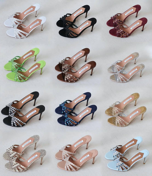 Pearl Embellished Strappy Heels