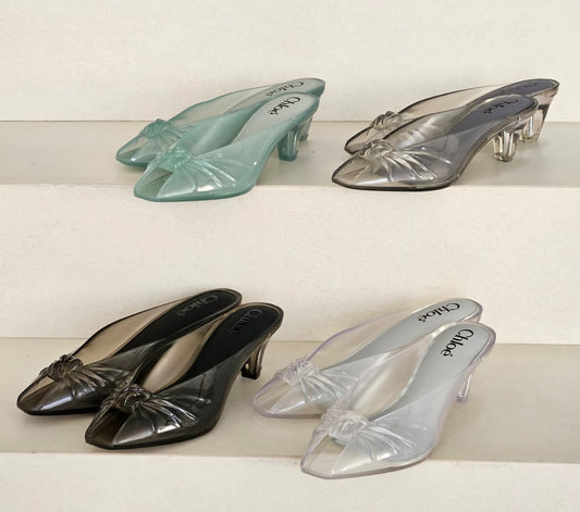 Elegant Transparent Knot Heels